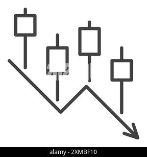 Online Crypto Trading Vektor Kerzendiagramm Konzept Umrisssymbol oder -Zeichen Stock Vektor