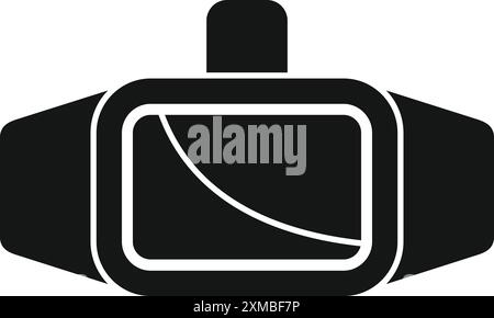 VR-Brille mit geschwungenem Liniensymbol, einfacher Stil Stock Vektor