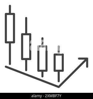 Börsenhandel Vektor Kerzendiagramm Konzept lineares Symbol oder Logo-Element Stock Vektor