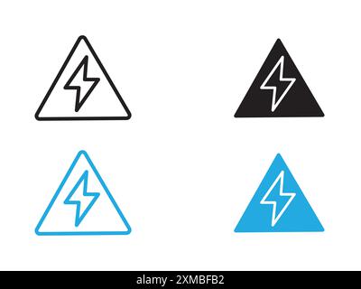 Hochspannungssymbol Vektorlinie Logomarke oder Symbolsatz Kollektion Umrissstil Stock Vektor