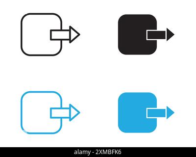 Abmeldung Beenden Symbol Vektorlinie Logo-Marke oder Symbolsatz Kontur-Stil der Sammlung Stock Vektor