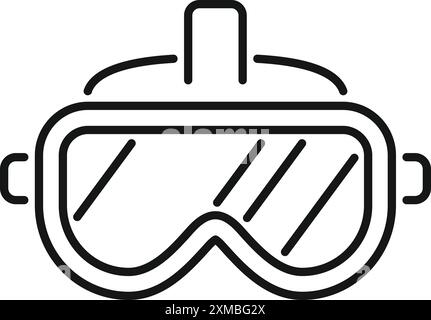 Das Symbol für Schutzbrillen zeigt Augenschutzausrüstung für Bauarbeiter oder Labortechniker Stock Vektor