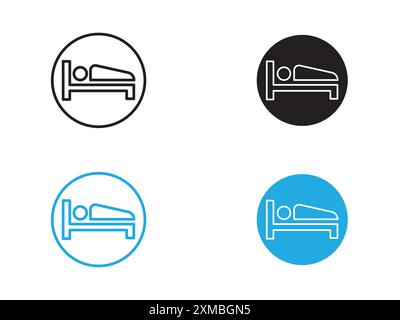 Sleep-Symbol Vektorlinie Logomarke oder Symbolsatz Kollektion Umrissstil Stock Vektor