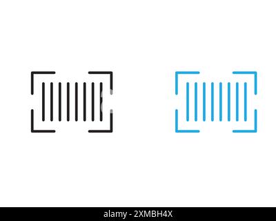 Scannen Sie Barcode-Symbol Vektorlinie Logo-Marke oder Symbol Set Collection Outline Style Stock Vektor