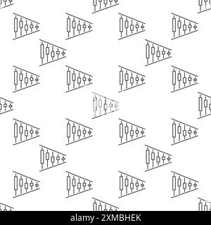 Krypto-Dreieck-Muster-Vektor Kerzenhalter-Diagramm Konzept Umriss nahtloses Muster Stock Vektor