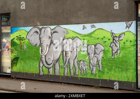 Elefants Street Art, Bristol, Somerset, England Stockfoto