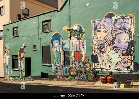 Street Art von Zesk on Three Tuns, Bristol, Somerset, England Stockfoto