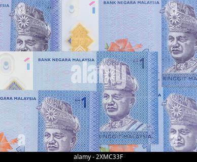 Tuanku Abdul Rahman Porträt auf malaysischen ein-Ringgit-Banknoten Stockfoto