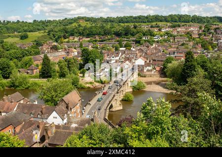 Blick von der Klippe, Bridgnorth, Worcestershire, England Stockfoto