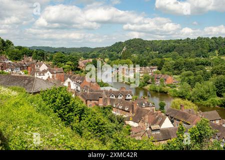 Blick von der Klippe, Bridgnorth, Worcestershire, England Stockfoto