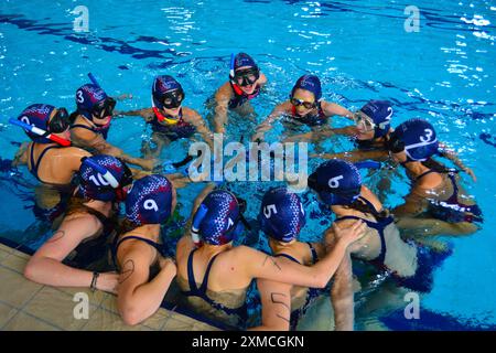 KUALA LUMPUR Malaysia 27/7/2024 . In Erwartung der Olympischen Spiele 2024 gewann das New Zealand Underwater Hockey Team den Titel Weltmeister in allen Kategorien. Das französische Unterwasser-Hockey-Team sicherte sich in allen Kategorien den zweiten Platz, einschließlich der Herren- und Damenveranstaltungen.H.BERBAR Stockfoto