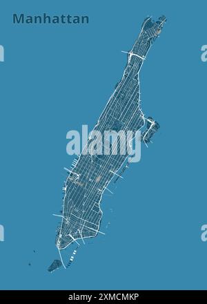 Manhattan, New York, USA, künstlerisches Planungsplakat Stock Vektor