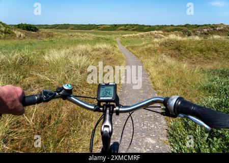 Nordseeinsel Langeoog, Frühsommer, Radtour zum östlichen Ende der Insel, Niedersachsen, Deutschland Stockfoto