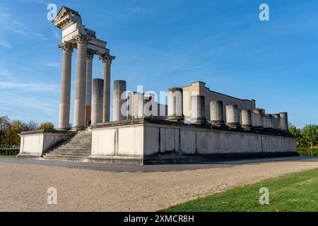 Archäologischer Park Xanten, Freilichtmuseum an der Stelle der ehemaligen Römerstadt Colonia Ulpia Traiana, Nordrhein-Westfalen, Deutschland, Ruinen Stockfoto