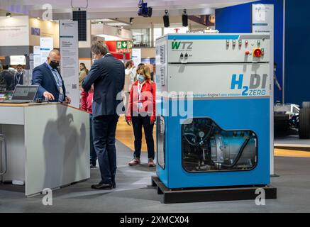 Erster Tag auf der Hannover Messe 2022, Industriemesse, nach 2-jähriger Corona-Pause, Stand des Bundesministeriums für Bildung und Forschung Stockfoto