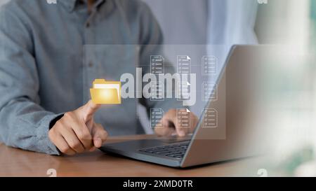 Dokumentenverwaltung Organisation von Unternehmensinformationen Dokumentvisualisierung Datensatzverwaltung effiziente Online-Dokumenteninformationssoftware Stockfoto