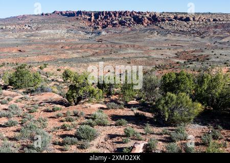 Malerischer Blick auf die versteinerten Dünen im Arches National Park - Utah, USA Stockfoto