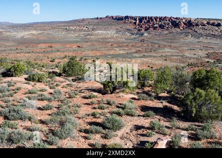 Malerischer Blick auf die versteinerten Dünen im Arches National Park - Utah, USA Stockfoto