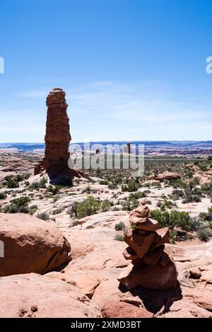 Malerische Aussicht vom Aussichtspunkt Garden of Eden im Arches National Park - Moab, Utah Stockfoto