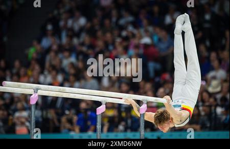 Paris, Frankreich. Juli 2024. Pascal Brendel (Deutschland) Paris 2024 Olympische Spiele Kunstturnen Olympische Spiele 27.07.2024 Credit: Moritz Müller/Alamy Live News Stockfoto