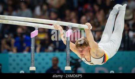 Paris, Frankreich. Juli 2024. Paris Olympische Spiele 2024 Kunstturnen Olympische Spiele 27.07.2024 Credit: Moritz Müller/Alamy Live News Stockfoto