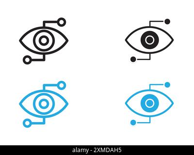 Bionic Eye Icon Vektorlinie Logomarke oder Symbolsatz Kollektion Outline Style Stock Vektor