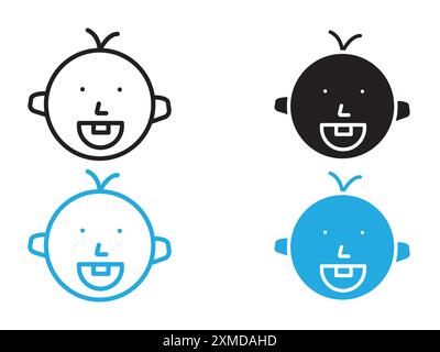 Baby Dental Icon Vektor Linie Logo Marke oder Symbol Set Sammlung Umrissstil Stock Vektor