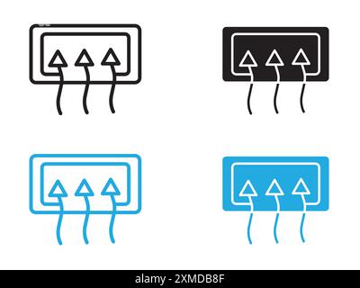 Auto Demister Symbol Vektorlinie Logomarke oder Symbolsatz Kollektion Umrissstil Stock Vektor