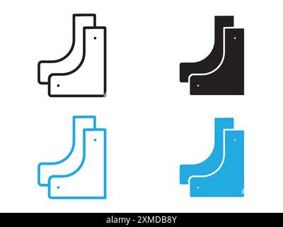 Auto Schmutzfänger Symbol Vektorlinie Logo-Zeichen oder Symbol Set Kollektion Umriss Stil Stock Vektor