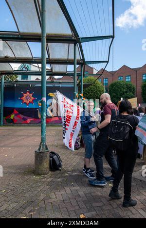 Demonstration von Bangladeschi in Limerick, Irland, 27. Juli 2024 Stockfoto