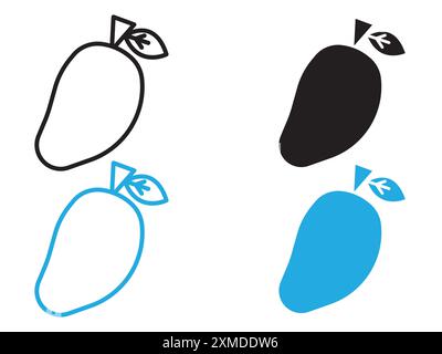 Mango Symbol Vektorlinie Logo-Marke oder Symbol Set Kollektion Umrissstil Stock Vektor
