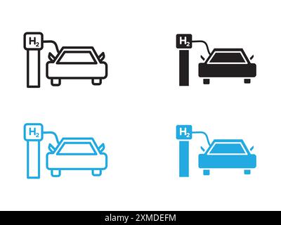 Tankfahrzeug Icon Vektorlinie Logomarke oder Symbol Set Kollektion Umrissstil Stock Vektor