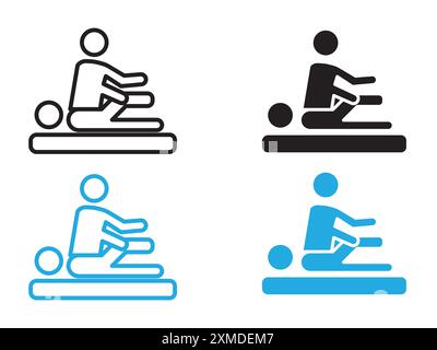 Physiotherapie-Symbol Vektorlinie Logo-Marke oder Symbol-Set-Kollektion Umrissstil Stock Vektor