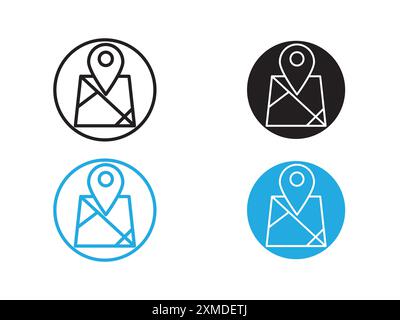 PIN an einem Kartensymbol Vektorlinie Logomarke oder Symbolsatz Konturstil der Sammlung Stock Vektor