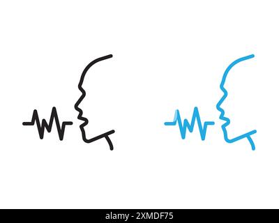 Spracherkennungssymbol Vektorlinie Logomarke oder Symbolsatz Umrissstil der Kollektion Stock Vektor