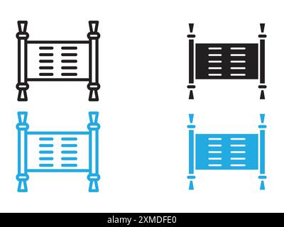 Torah Icon Vektorlinie Logomarke oder Symbolsatz Kollektion Umrissstil Stock Vektor