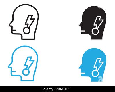 Schluckreflex Symbol Vektorlinie Logo-Zeichen oder Symbol Set Kollektion Outline Style Stock Vektor