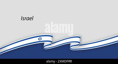 3D-Band mit Nationalflagge Israel isoliert auf weißem Hintergrund mit Copyspace Stock Vektor