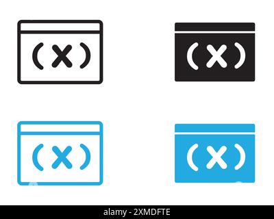 Variablensymbol Symbol Vektorlinie Logomarke oder Symbolsatz Umrissstil der Sammlung Stock Vektor