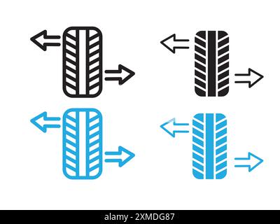 Symbol für die Radausrichtung Vektorlinie Logomarke oder Symbolsatz Kollektion Umrissstil Stock Vektor