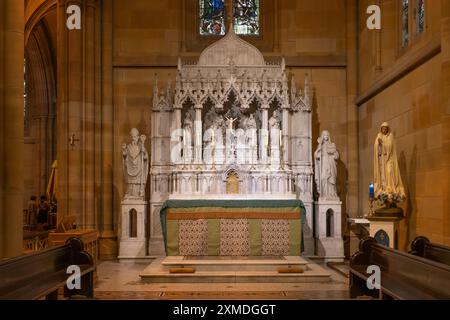 Innenraum der St. Mary's Cathedral in Sydney, Australien, NSW. Stockfoto