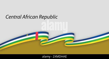 3D-Band mit Nationalflagge Zentralafrikanische Republik isoliert auf weißem Hintergrund mit Copyspace Stock Vektor