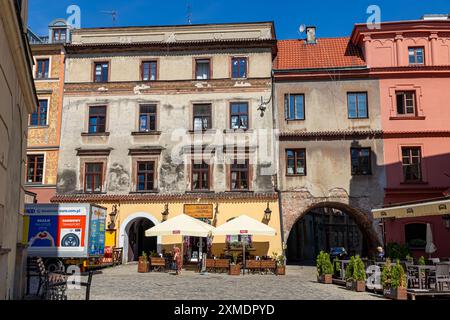 24. Juli 2024 Lublin Polen. Foto von der Reise. Stadtarchitektur Stockfoto