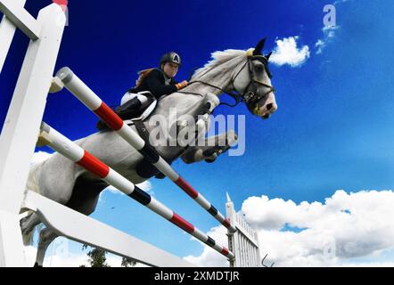 Juli 2024 Agria Royal International Horse Show. Hickstead Showground UK. Der Queen Elizabeth II Cup. Quelle: Leo Mason ALAMY Live & Sport. Stockfoto