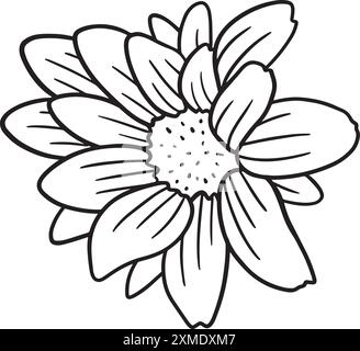 Rosidy Detailed Floral Lineart 7 Stock Vektor