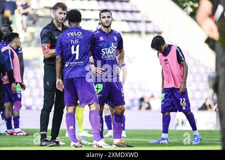 Antwerpen, Belgien. Juli 2024. Beerschot's Apostolos Konstantopoulos fotografiert nach einem Fußballspiel zwischen Beerschot VA und OH Leuven am Samstag, den 27. Juli 2024 in Antwerpen, am Eröffnungstag der Saison 2024-2025 der ersten Liga der „Jupiler Pro League“ der belgischen Meisterschaft. BELGA FOTO TOM GOYVAERTS Credit: Belga Nachrichtenagentur/Alamy Live News Stockfoto