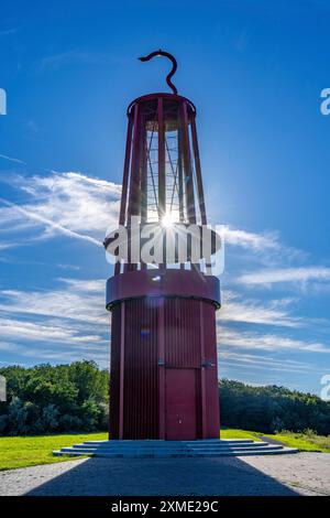 Rheinpreussen-Verderbnisspitze in Moers, Verderbnisschild das Geleucht, Lichtinstallation, Nordrhein-Westfalen, Deutschland Stockfoto