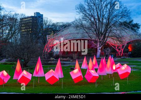 Parkleuchten, Event im Winter, im Grugapark in Essen, viele verschiedene Lichtinstallationen, quer durch den Park, locken viele Tausende von Besuchern an Stockfoto