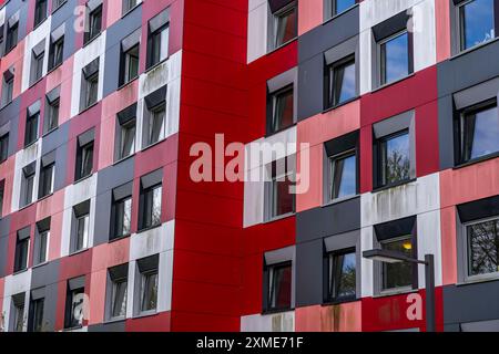 Studentenwohnheim des Studierendenwerks Essen-Duisburg in Essen werden über 310 möblierte Zimmer an Studierende, Nordrhein-Westfalen, vermietet Stockfoto