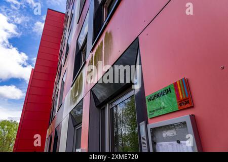 Studentenwohnheim des Studierendenwerks Essen-Duisburg in Essen werden über 310 möblierte Zimmer an Studierende, Nordrhein-Westfalen, vermietet Stockfoto